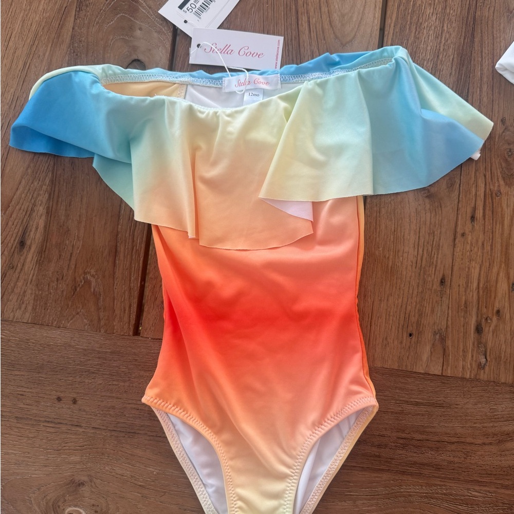 Colorful Off-Shoulder Swimsuit